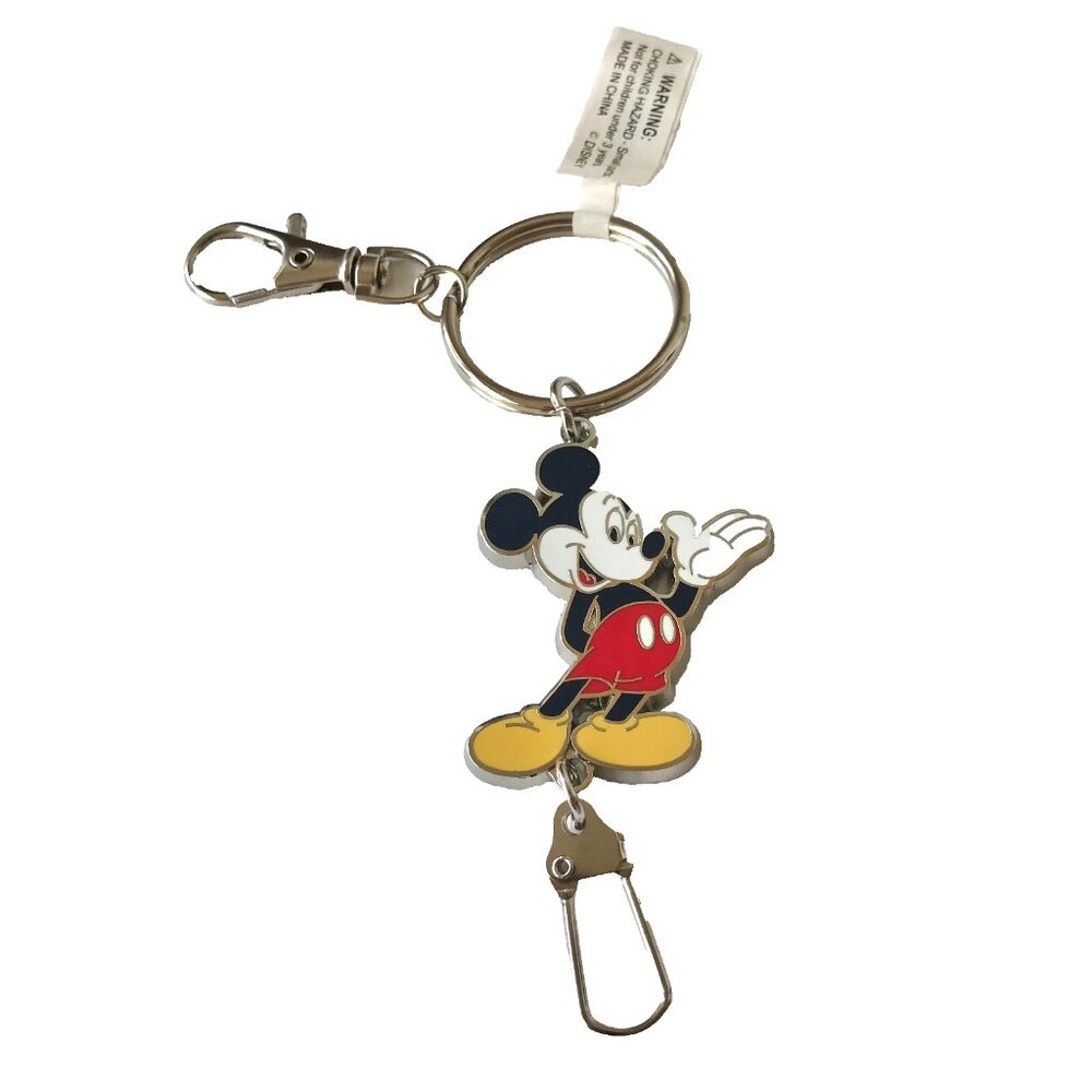 Vtg Disney Mickey Mouse Zipper Pull Keychain Purse Bag Charm Keyring Disneyana
